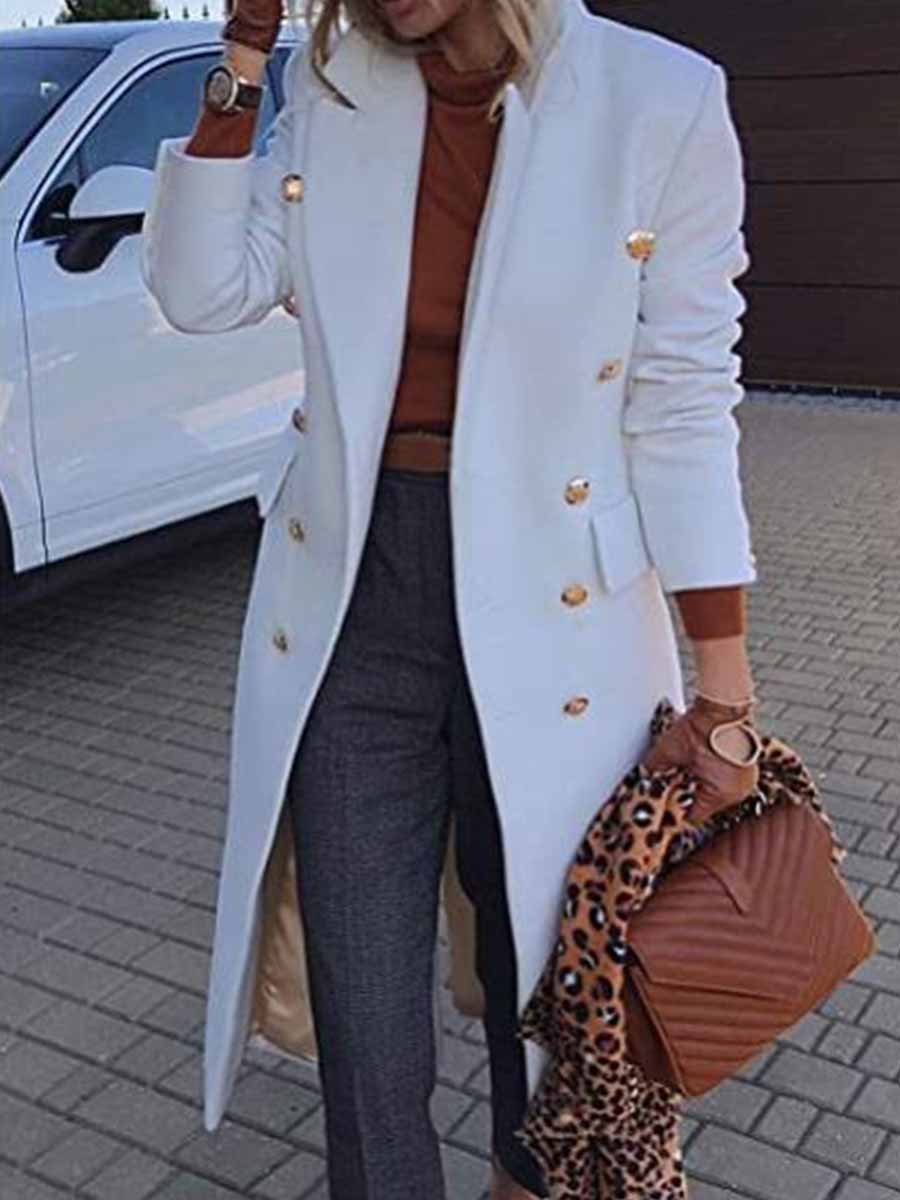 Amsoin Button Fashion Coat