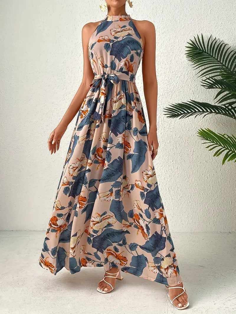 Bohemian Retro Halter Dress Women