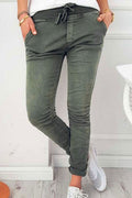 Amsoin Solid Skinny High Waist Pencil Bottoms