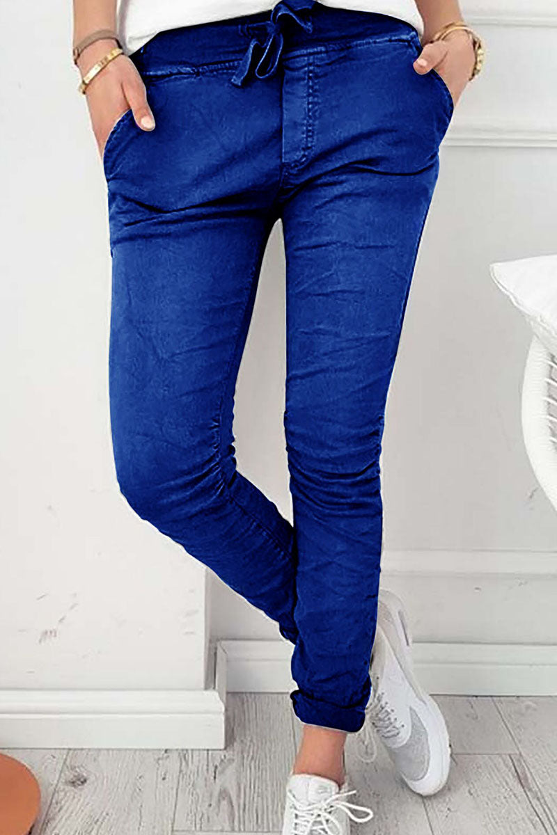 Amsoin Solid Skinny High Waist Pencil Bottoms