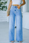 Amsoin High Waist Boot Cut Denim Jeans