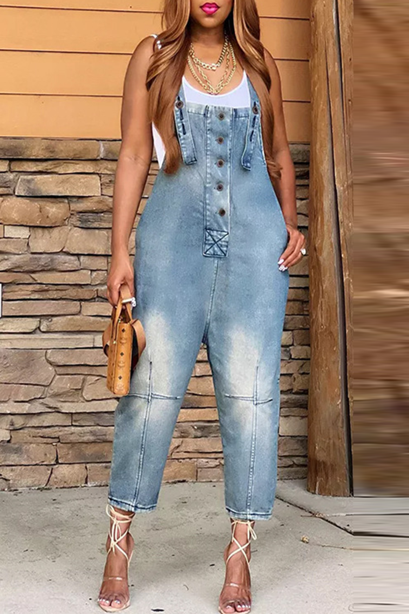 Amsoin Square Collar Straight Jumpsuits