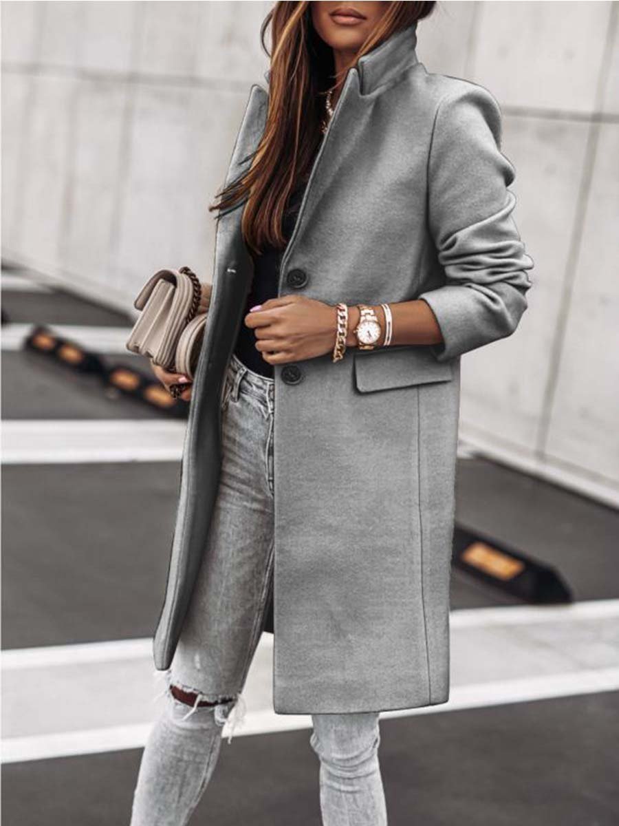 Amsoin Button Slim Coat