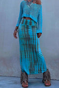 Amsoin Casual High Waist Tie Dye Bodycon Skirts