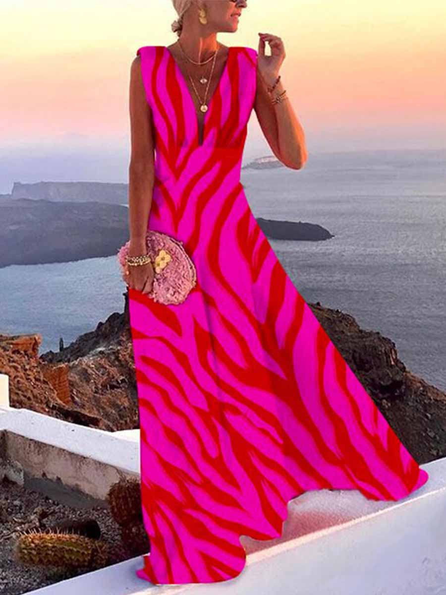 Amsoin Trendy Deep V Neck Dress