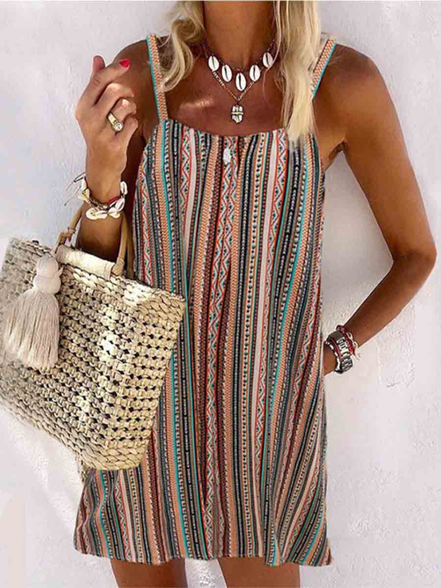 Amsoin Striped Sexy Camisole Dress