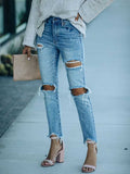 Amsoin Slim Ripped Jeans