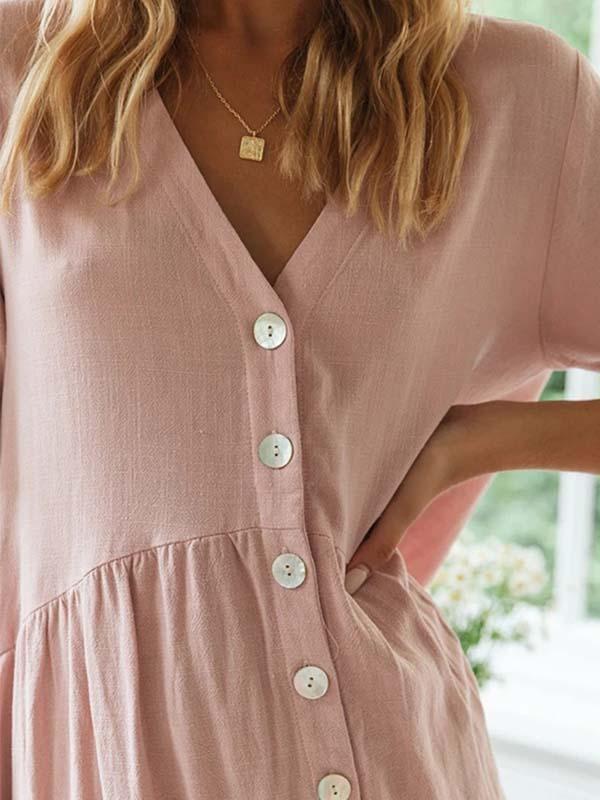 Amsoin Button Dress