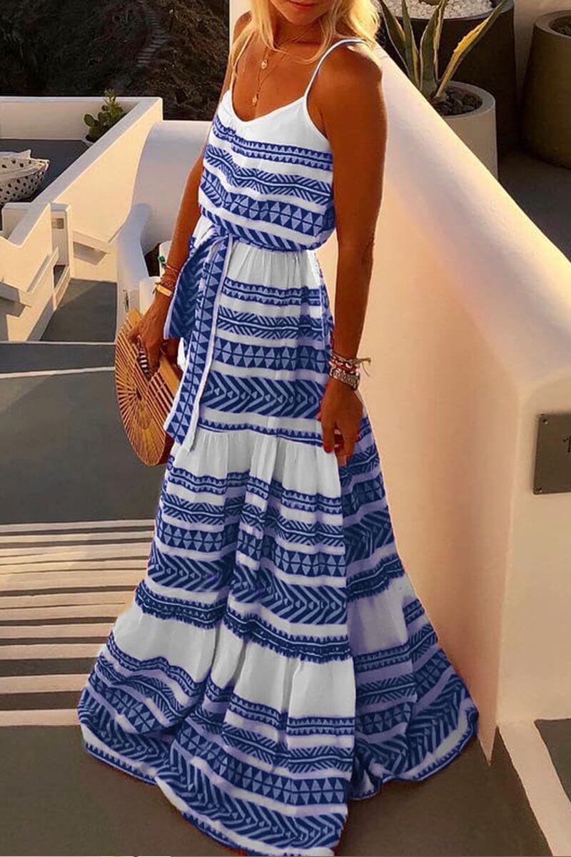 Amsoin Geometric Printed Dress