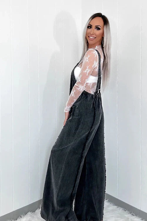 AMSOIN LIGHT WASH DENIM JUMPSUIT - 3 COLORS
