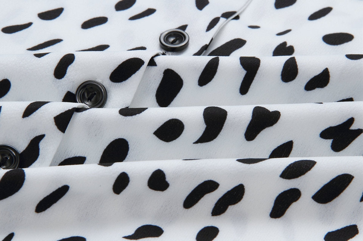 Amsoin Leopard Print Long Sleeve Shirt