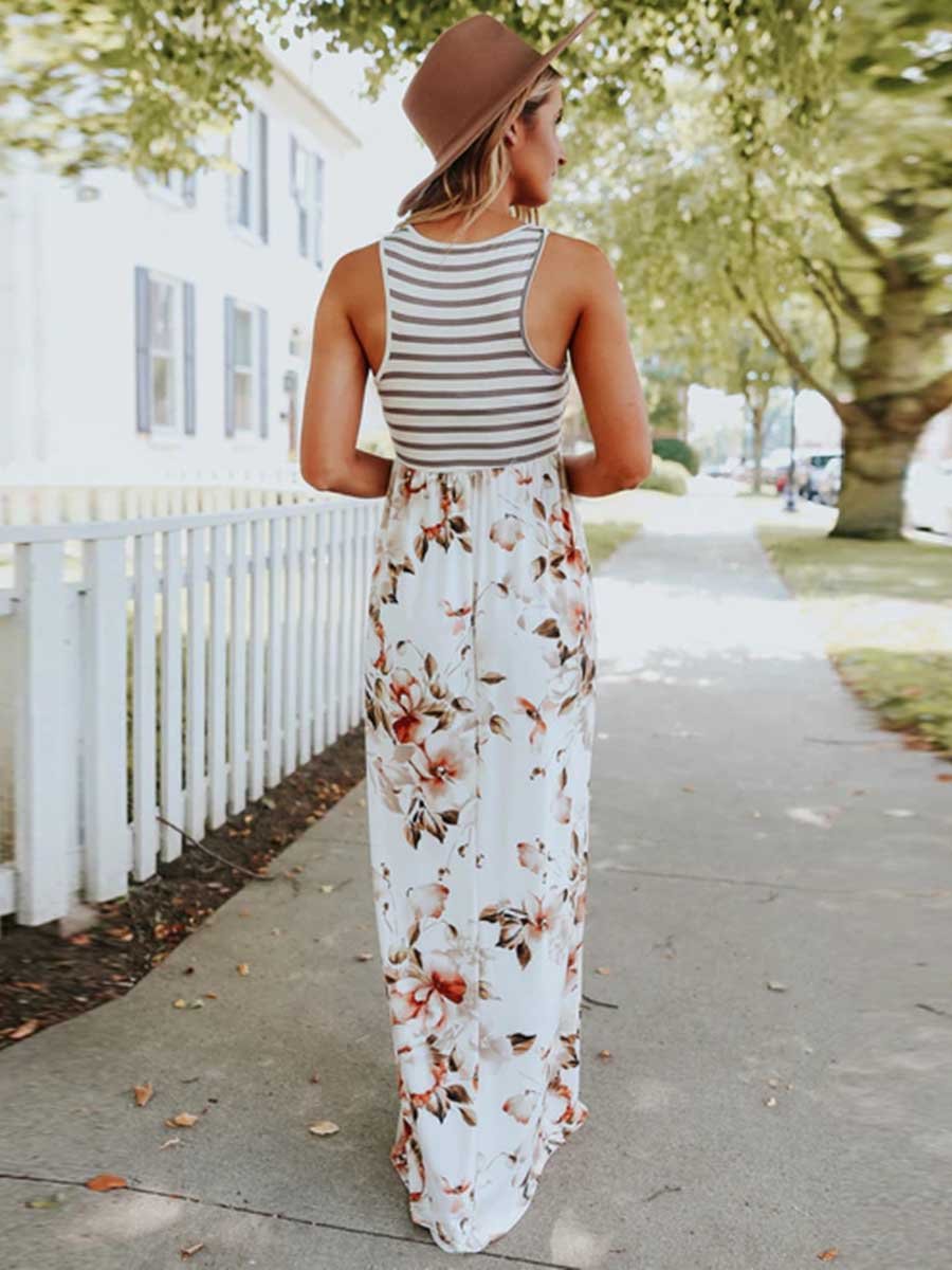 Amsoin Stripe Print Dress