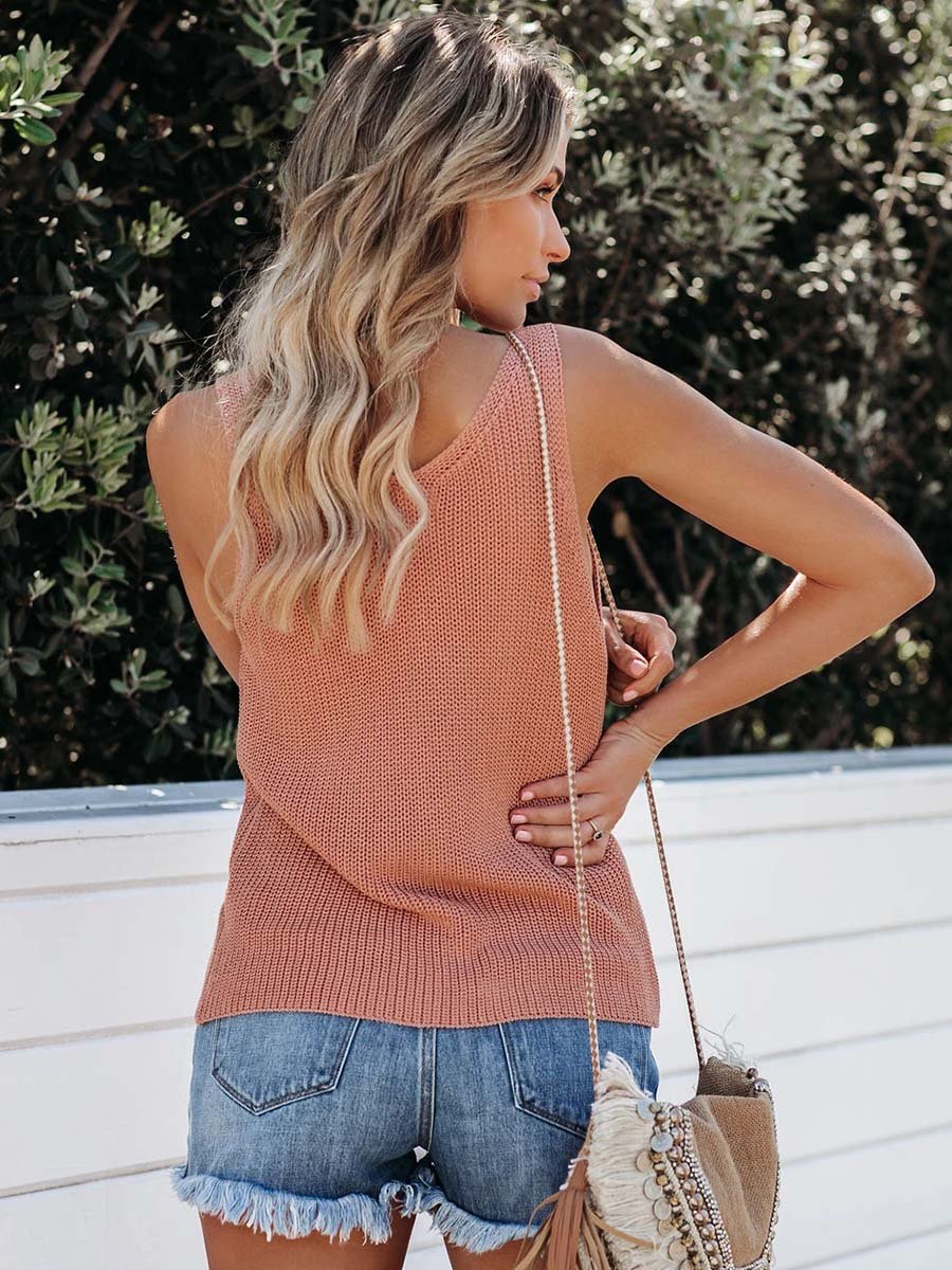 Amsoin Casual V Neck Knit Vest