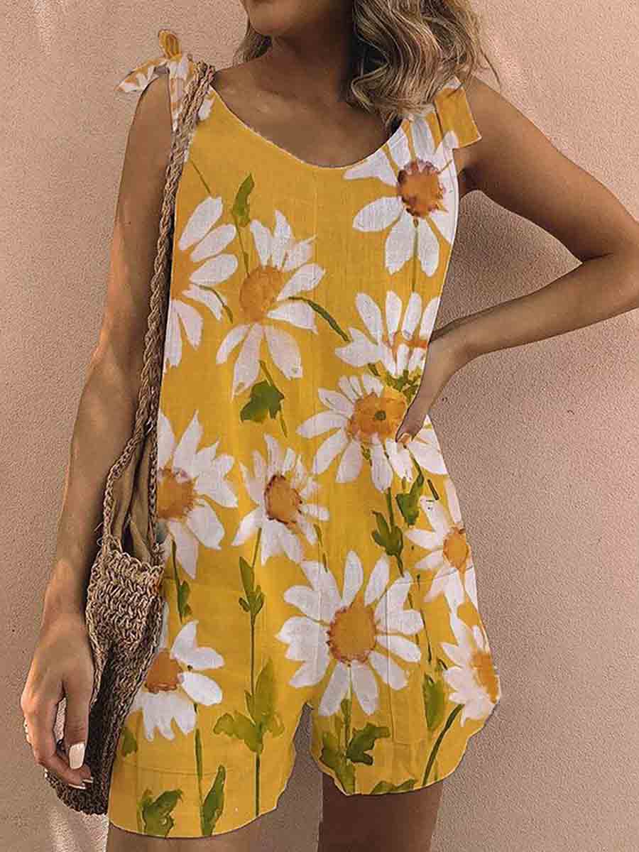 Amsoin New Printed Loose Style Romper
