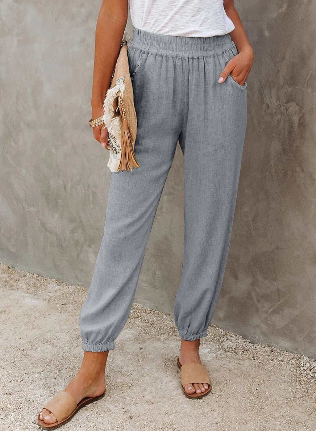 Amsoin Loose High Waist Pants