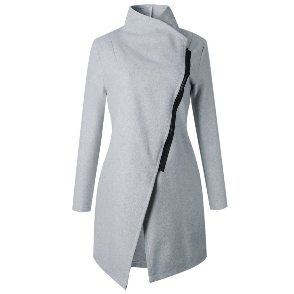 Amsoin Slim Zipper Coat