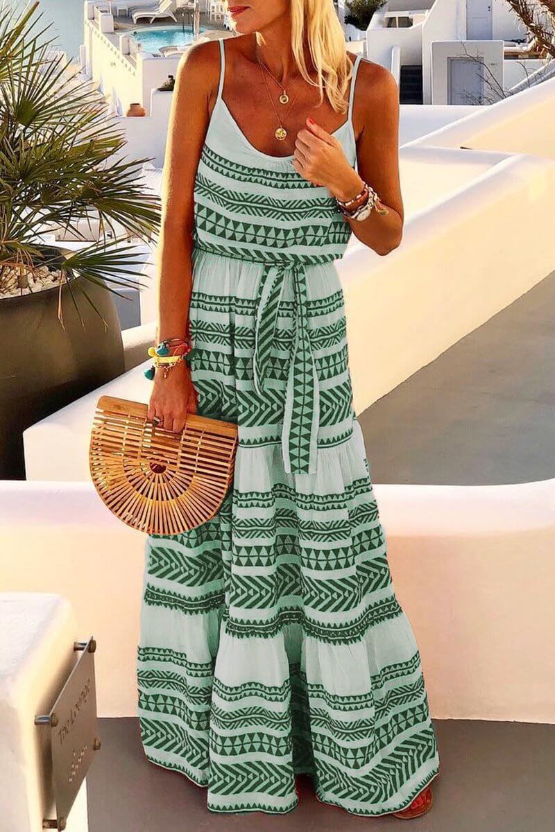 Amsoin Geometric Printed Dress