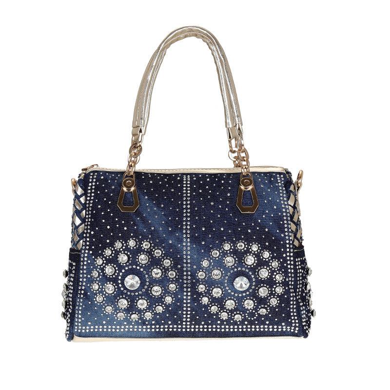 Amsoin Square Portable Diamond-studded Woven One-shoulder Messenger Bag