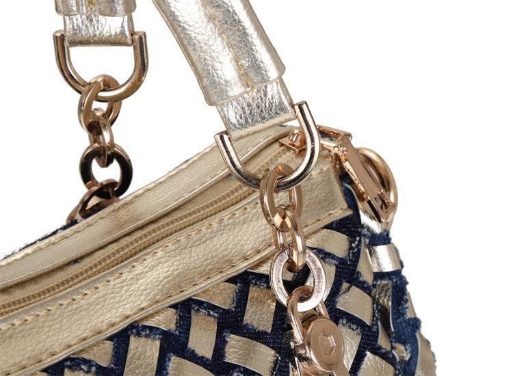 Amsoin Square Portable Diamond-studded Woven One-shoulder Messenger Bag