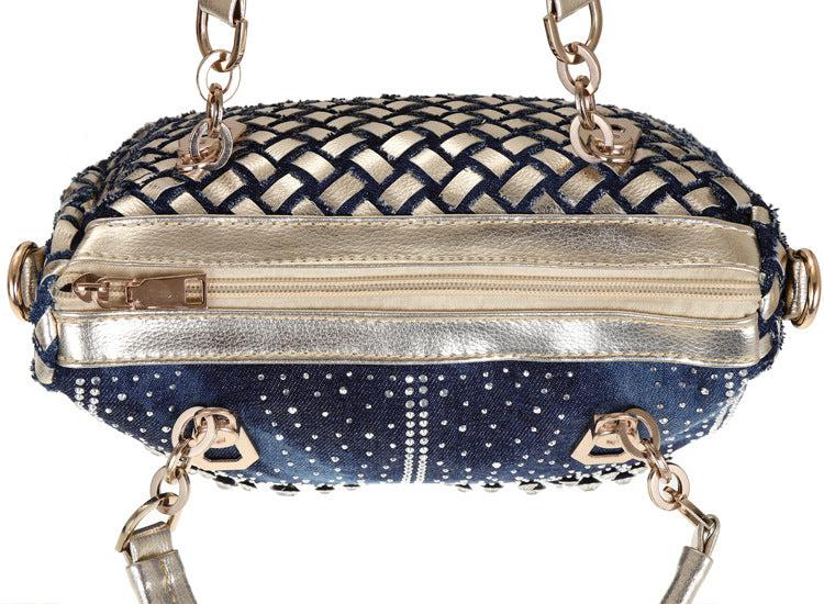 Amsoin Square Portable Diamond-studded Woven One-shoulder Messenger Bag