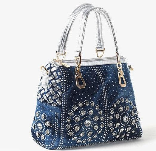 Amsoin Square Portable Diamond-studded Woven One-shoulder Messenger Bag