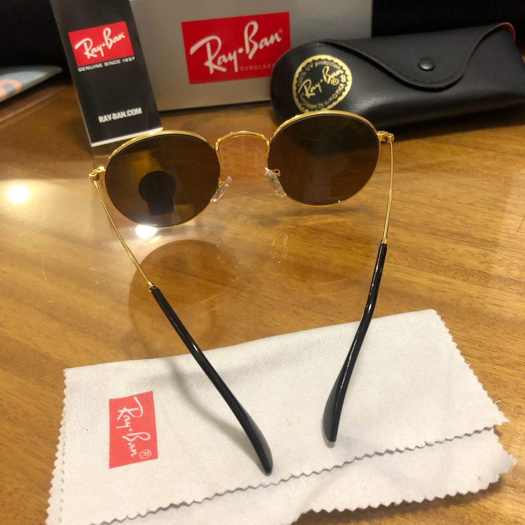 Unisex  polarized ray-ban rb3447 round metal sunglasses