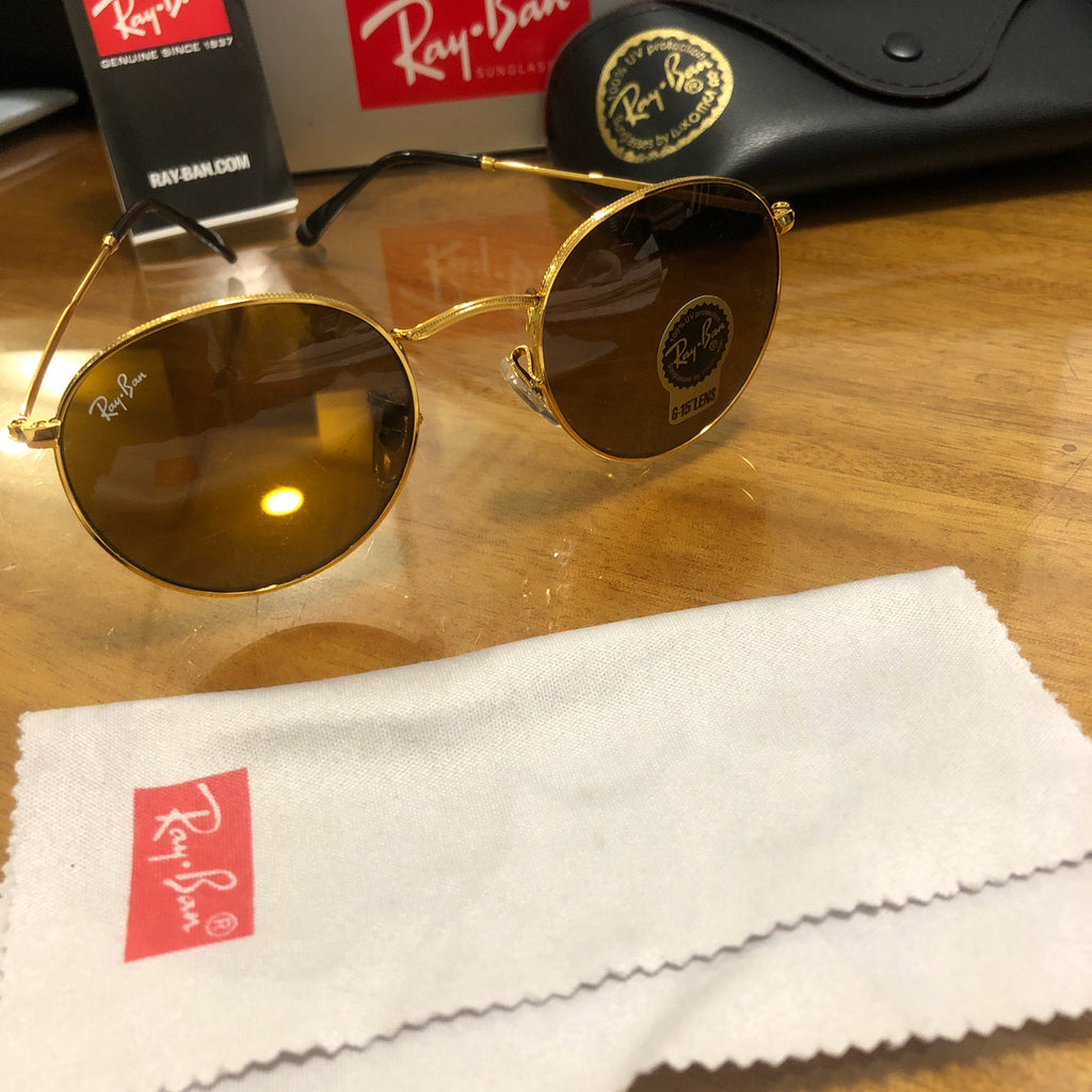 Unisex  polarized ray-ban rb3447 round metal sunglasses