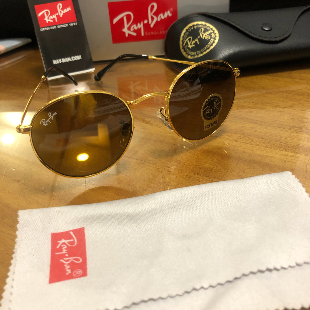 Unisex  polarized ray-ban rb3447 round metal sunglasses