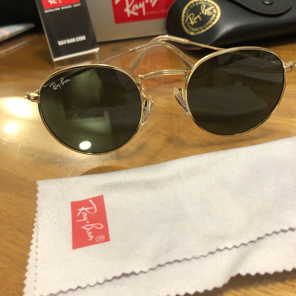 Unisex  polarized ray-ban rb3447 round metal sunglasses