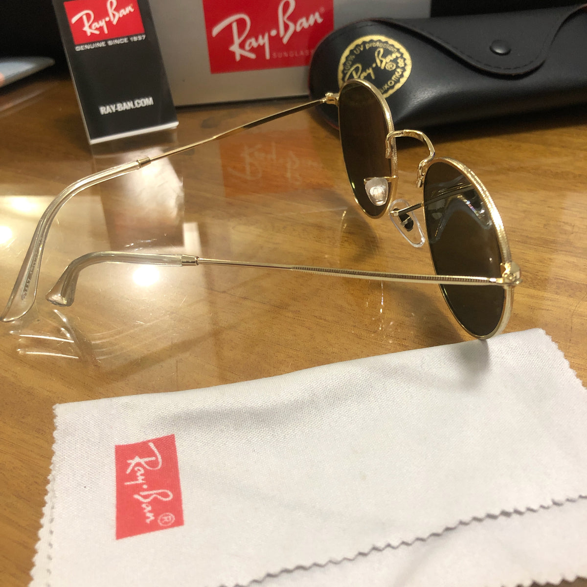 Unisex  polarized ray-ban rb3447 round metal sunglasses