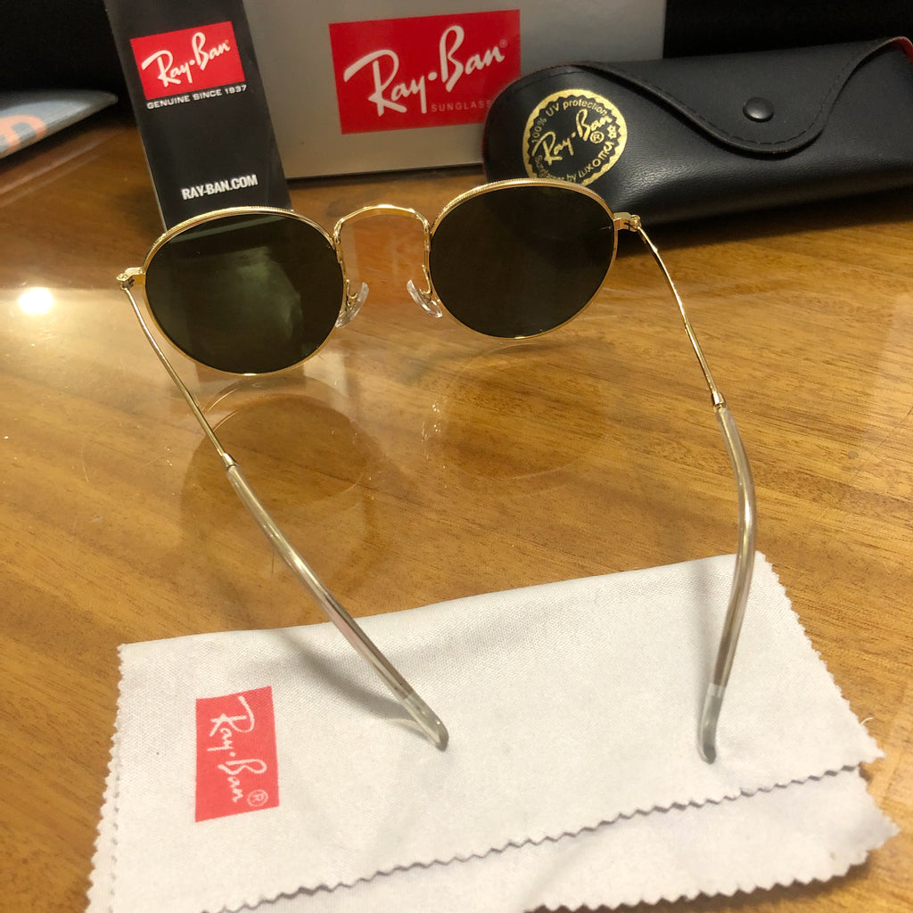 Unisex  polarized ray-ban rb3447 round metal sunglasses