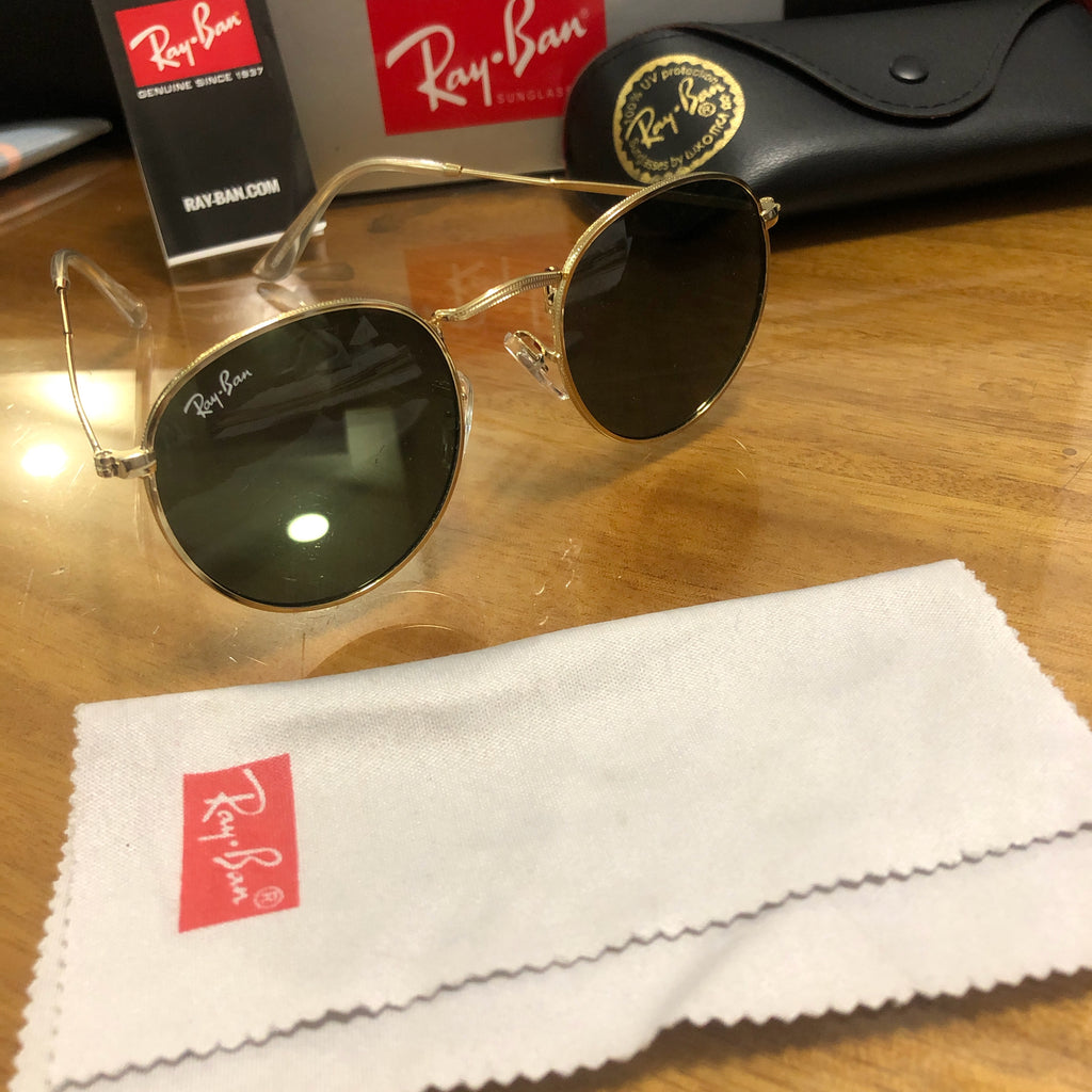 Unisex  polarized ray-ban rb3447 round metal sunglasses