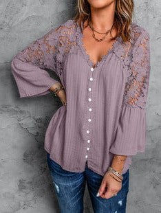 Amsoin Denim Shirt With Short Sleeves