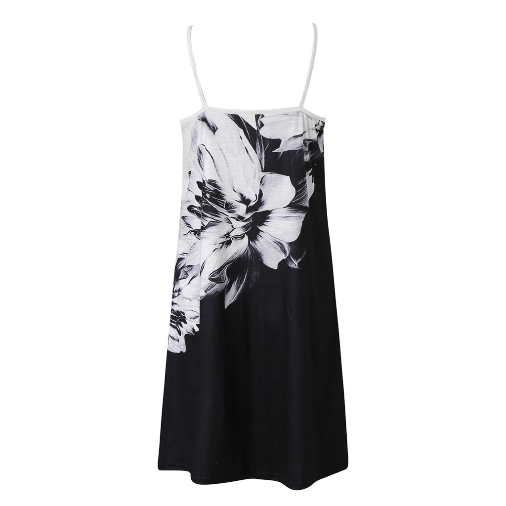 Amsoin Metal Hanging Neck Sleeveless Dress