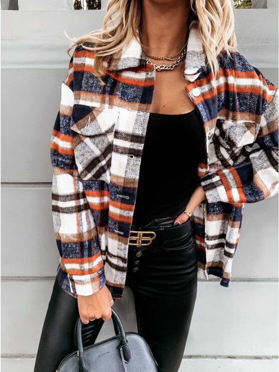 Amsoin Cider Plaid Jacket