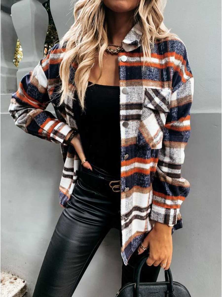 Amsoin Cider Plaid Jacket