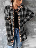 Amsoin Contrast Plaid Shirt