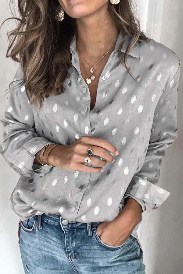 Amsoin Loose Long Sleeve Lapel Top