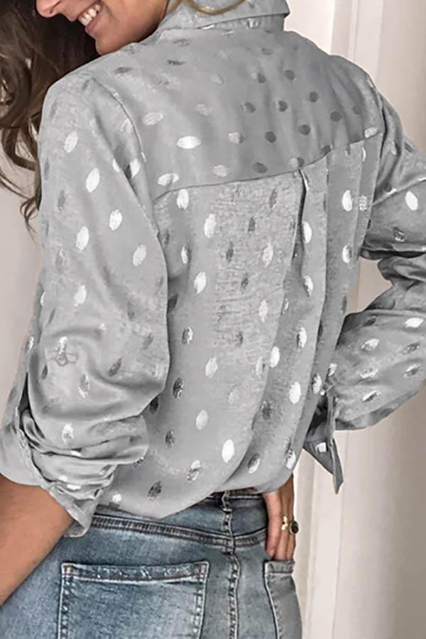 Amsoin Loose Long Sleeve Lapel Top