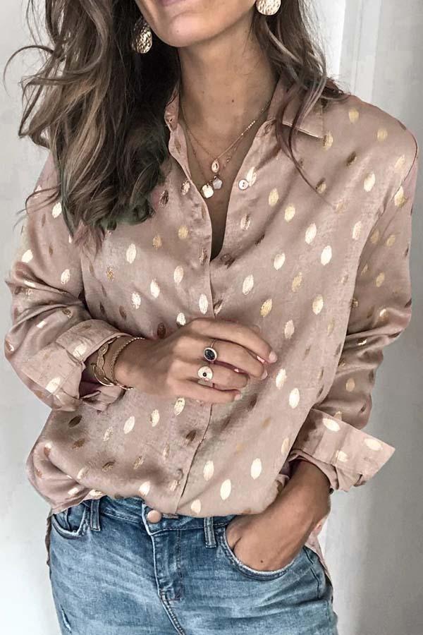Amsoin Loose Long Sleeve Lapel Top