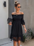 Amsoin Lace Off-shoulder Dress