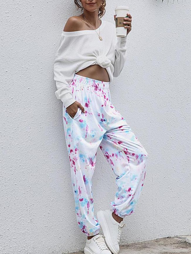 Amsoin Tie-Dye Relaxed Fit Jogger Sweatpant