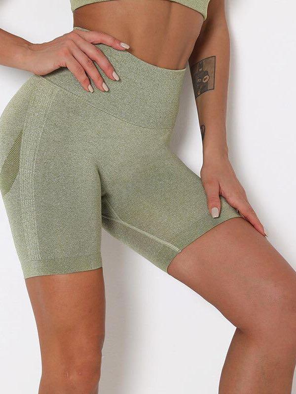 Amsoin High Waist Seamless Knitted Shorts