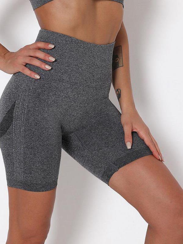 Amsoin High Waist Seamless Knitted Shorts