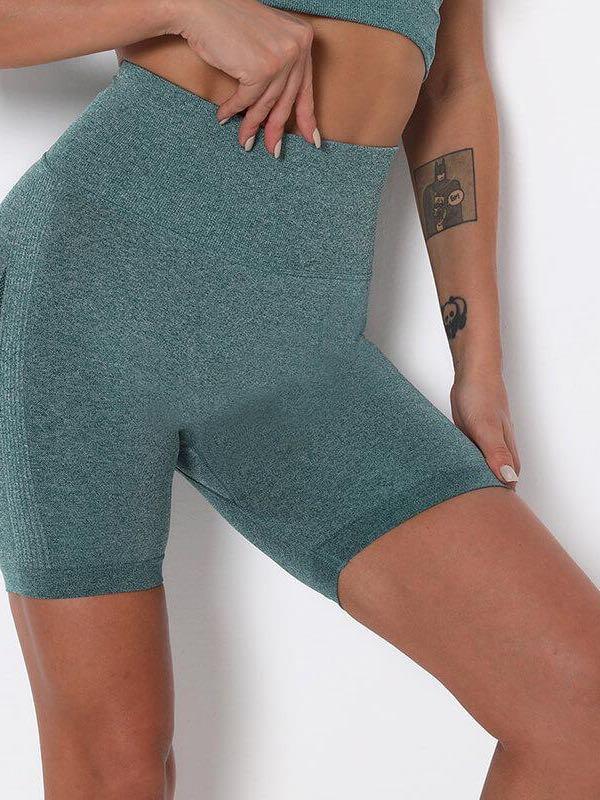 Amsoin High Waist Seamless Knitted Shorts