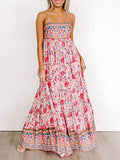 Amsoin Sling Floral Street Strap Backless Dress