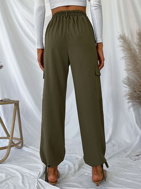 Amsoin women's trousers solid color casual pants