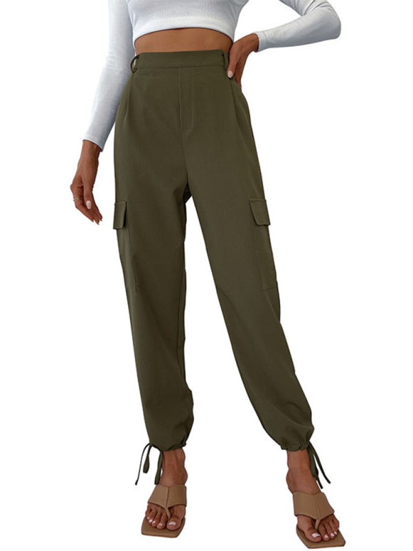 Amsoin women's trousers solid color casual pants