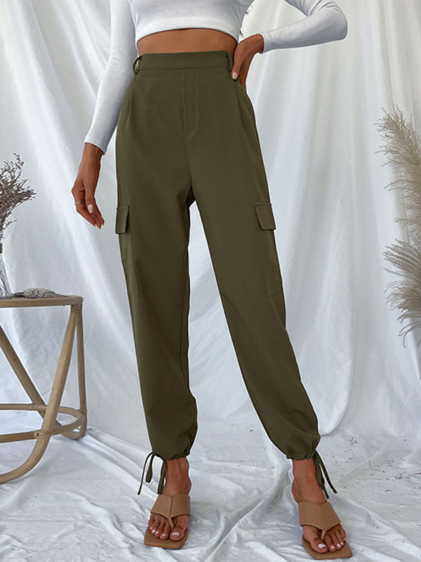 Amsoin women's trousers solid color casual pants