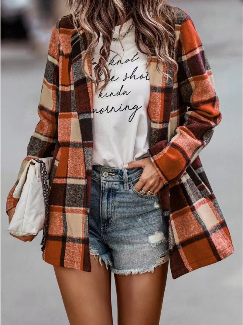Amsoin Lapel Pockets Long Sleeve Coats